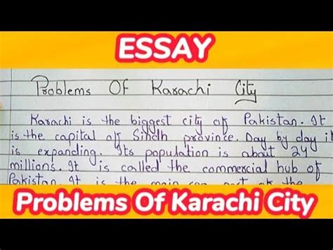essay on problems of karachi|English Essay Problems of Karachi .